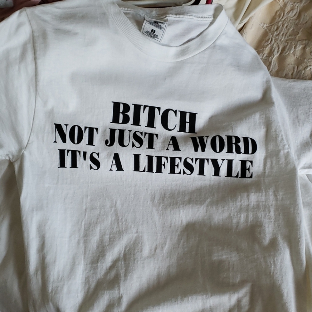 Donated White T Shirt size small Spring cleaning